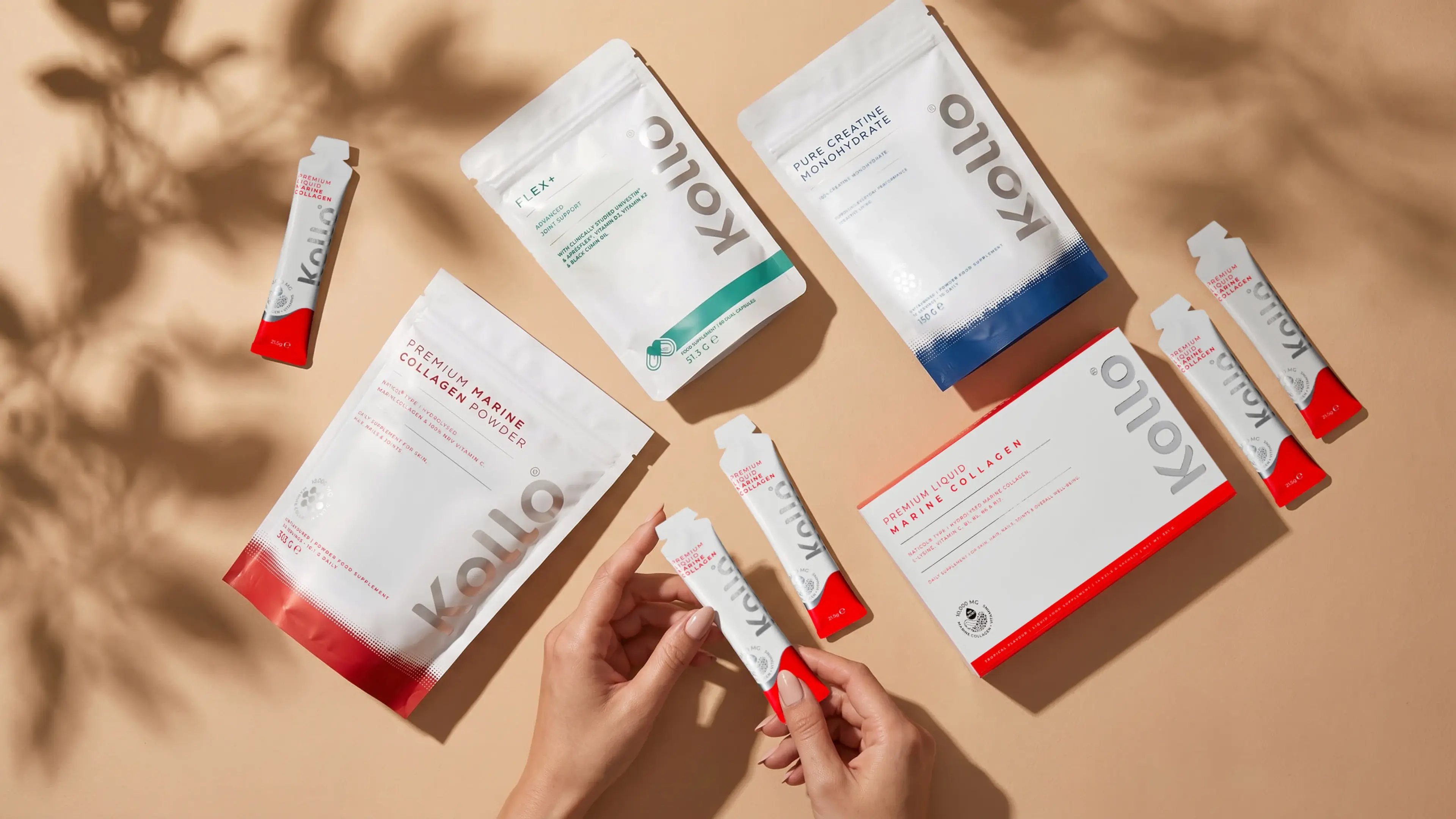 The Kollo range — liquid marine collagen, creatine and joint support